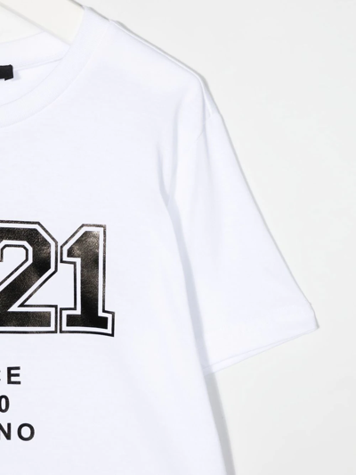 Shop N°21 Logo-print Round-neck T-shirt In Weiss