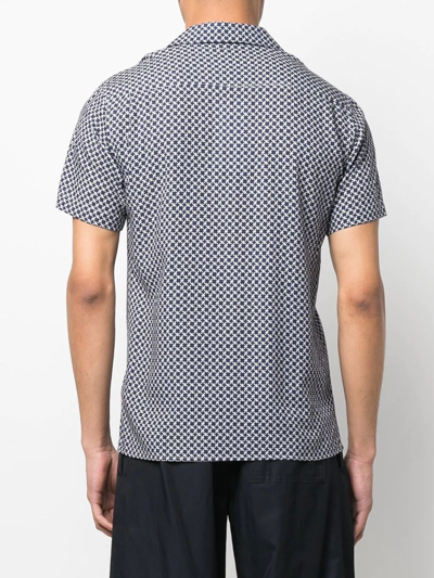 Shop Orlebar Brown All-over Graphic-print Shirt In Blue