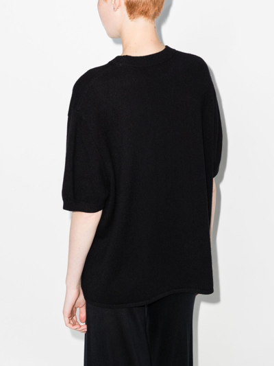 Shop St Agni Cashmere Knitted Top In Schwarz
