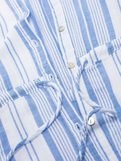 Shop Honorine Striped Cotton Shirt Dress In Blau