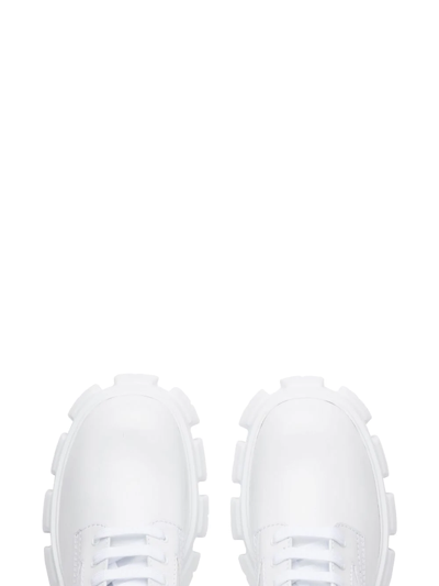 Shop Prada Moonlith Pouch-detail Ankle Boots In White
