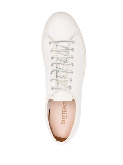 Shop Buttero Low-top Lace-up Sneakers In White