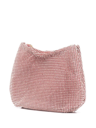 Shop Rosantica Crystal-embellished Chain-strap Tote In Pink
