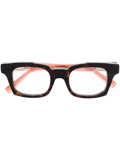 Shop Kuboraum Colour-block Square Glasses In Black