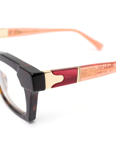 Kuboraum Colour-block Square Glasses In Black