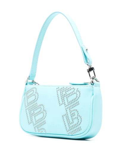 By Far Mini Rachel Stud-embellished Bag In Blue