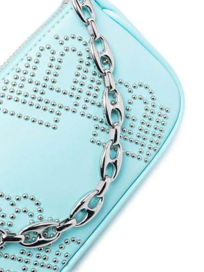 By Far Mini Rachel Stud-embellished Bag In Blue