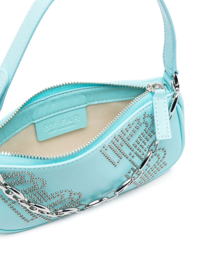 Shop By Far Mini Rachel Stud-embellished Bag In Blue