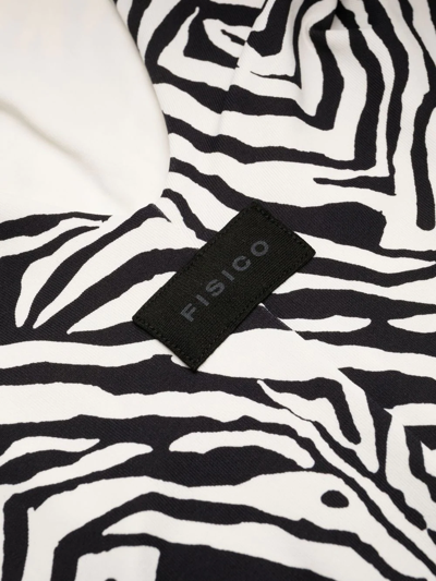 Shop Fisico Zebra-print Backless One-piece In Weiss
