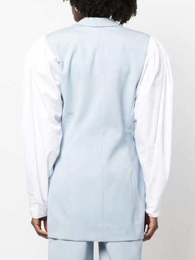 Shop Concepto Meera Contrast-sleeve Jacket In Blue