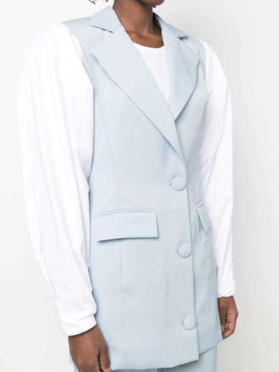 Shop Concepto Meera Contrast-sleeve Jacket In Blue