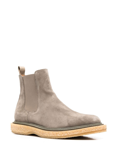 Shop Officine Creative Elasticated-panel Suede Boots In Grey