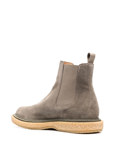 Officine Creative Elasticated-panel Suede Boots In Grey