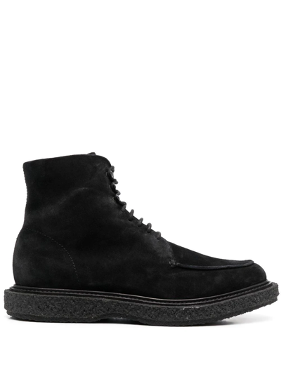 Shop Officine Creative Suede Ankle Boots In Black