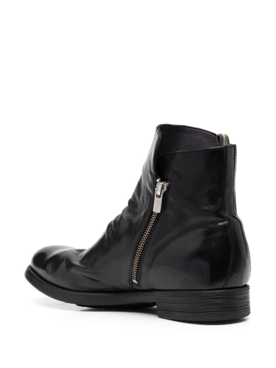 Officine Creative Leather Ankle Boots In Black