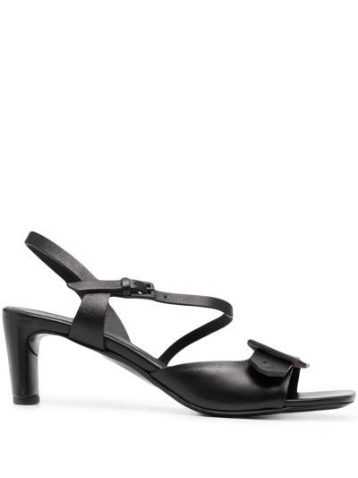 Del Carlo Square-toe Sandals In Black