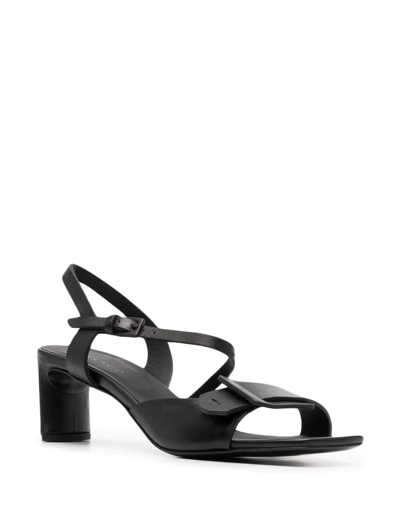 Del Carlo Square-toe Sandals In Black