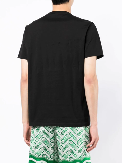Shop Versace Medusa Embroidered T-shirt In Schwarz