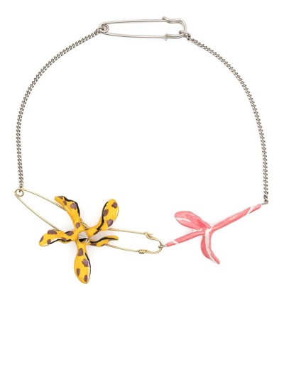 Shop Marni Petal-pendant Necklace In Rosa