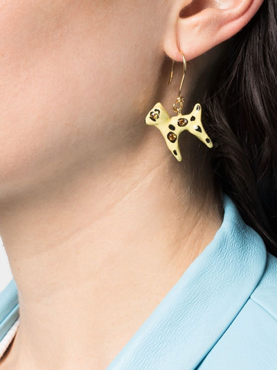 Shop Marni Crystal-embellished Drop Earrings In Gelb