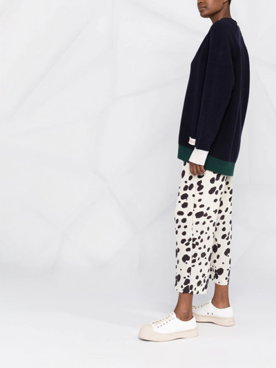 Marni Wool And Cotton Blend Cardigan In Blau