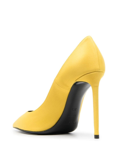 Shop Saint Laurent Zoe Pointed Pumps In Yellow