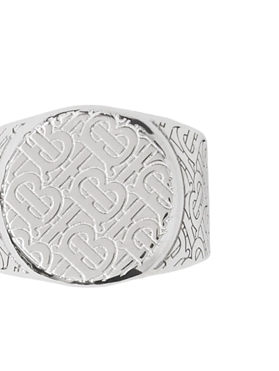 Shop Burberry Monogram-engraved Signet Ring In Silber