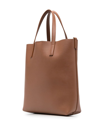 Shop Saint Laurent Toy Leather Tote Bag In Brown