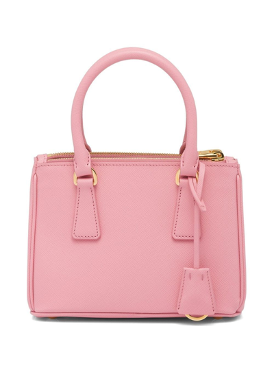 Shop Prada Galleria Leather Mini Bag In Pink
