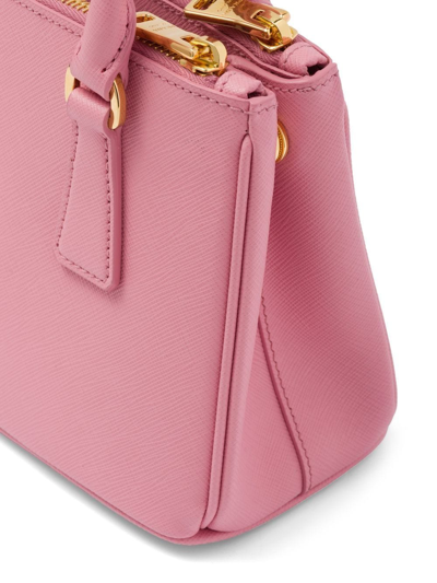 Shop Prada Galleria Leather Mini Bag In Pink