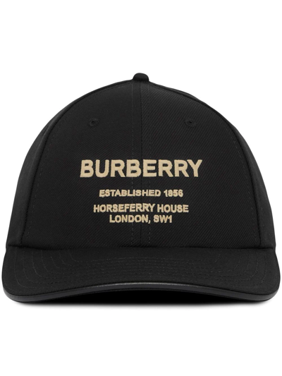Shop Burberry Horseferry-motif Baseball Cap In Schwarz