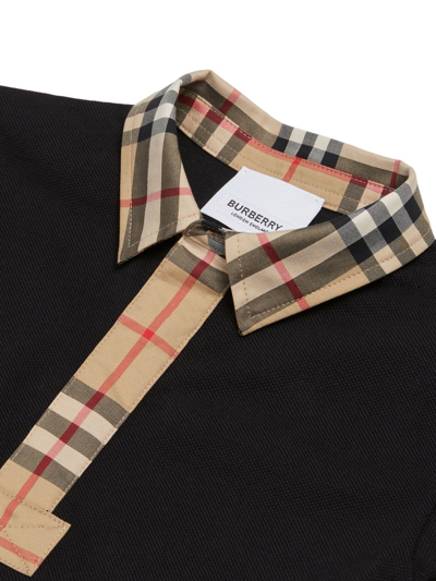 Shop Burberry Vintage Check Piqué Polo Shirt In Black