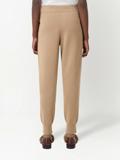 Shop Burberry Logo-embroidered Track Pants In Nude