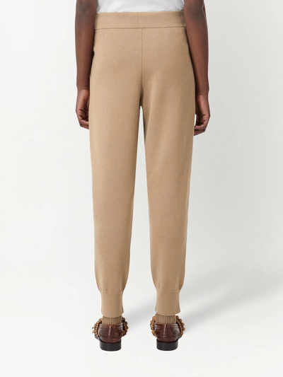 Burberry Monogram Motif Wool Cashmere Blend Jogging Pants In Nude