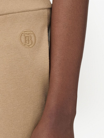 Shop Burberry Logo-embroidered Track Pants In Nude