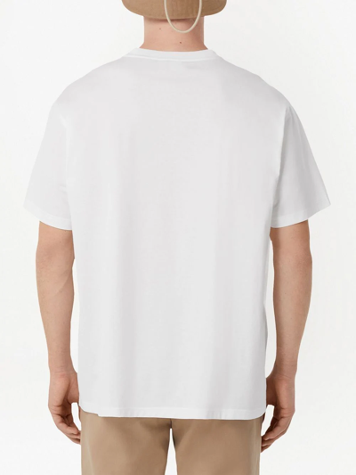 Shop Burberry Logo-print Cotton T-shirt In White