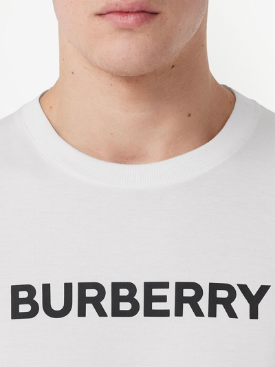 Shop Burberry Logo-print Cotton T-shirt In White