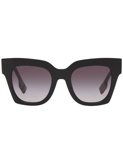 Burberry Bio-acetate Square Frame Sunglasses In Black/beige | ModeSens