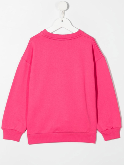 Balmain Logo-print Crew-neck Sweatshirt In Rosa