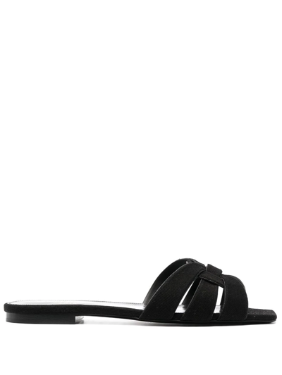 Shop Saint Laurent Tribute Open-toe Sandals In Black