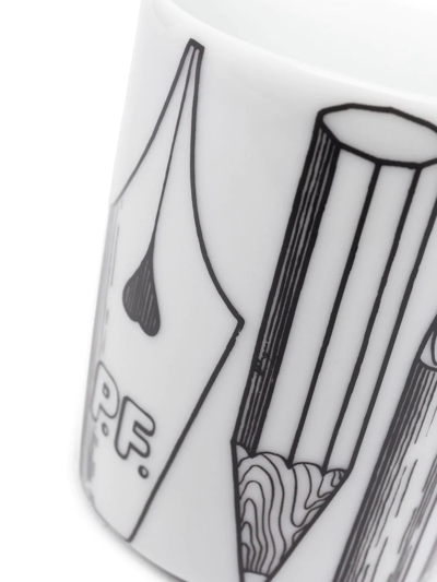 Shop Fornasetti Graphic-print Ceramic Mug In White