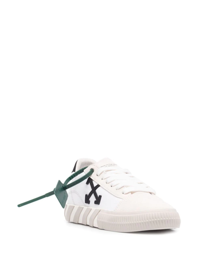 OFF-WHITE Low Vulcanized suede-trimmed canvas sneakers