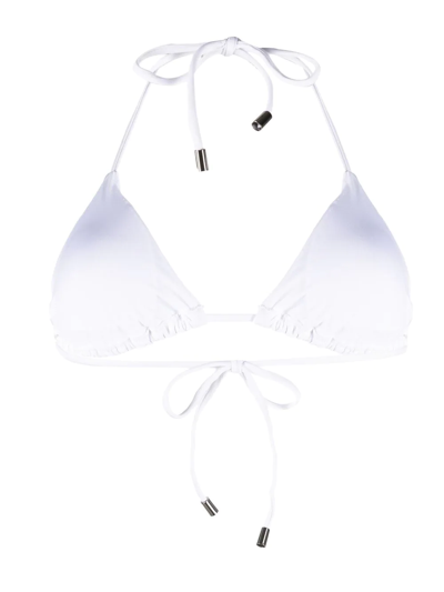 Shop Karl Lagerfeld Karl-studded Bikini Top In Weiss