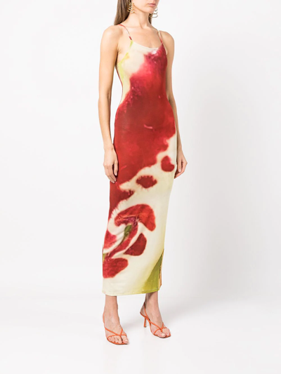 Shop Paloma Wool Fitted Abstract-print Dress In Rot
