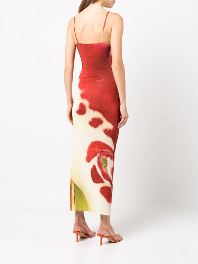 Shop Paloma Wool Fitted Abstract-print Dress In Rot