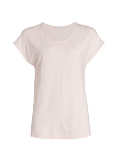 Shop Hanro Women's Natural Elegance Short-sleeve Shirt In Lotus Melange