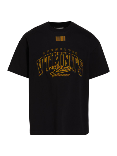 Shop Vtmnts Men's Collegiate Logo T-shirt In Black