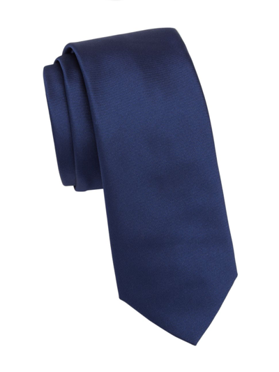Shop Saks Fifth Avenue Men's Collection Formal Skinny Silk Tie In Navy