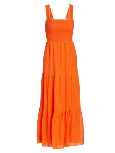 Shop Alice And Olivia Women's Neva Smocked Tiered Maxi Dress In Sienna