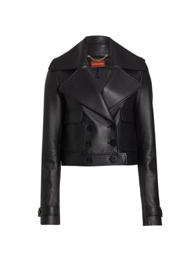 Shop Altuzarra Women's Laga Leather Jacket In Black